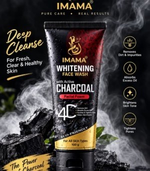 IMAMA Whitening Face Wash with Active Charcoal (100g)